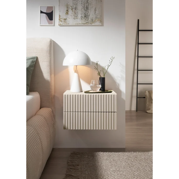 Nachtkommode >TABONI< 2 Schubladen, Wandmontage, Kaschmir - 42x28x30cm (BxHxT) – Bild 4