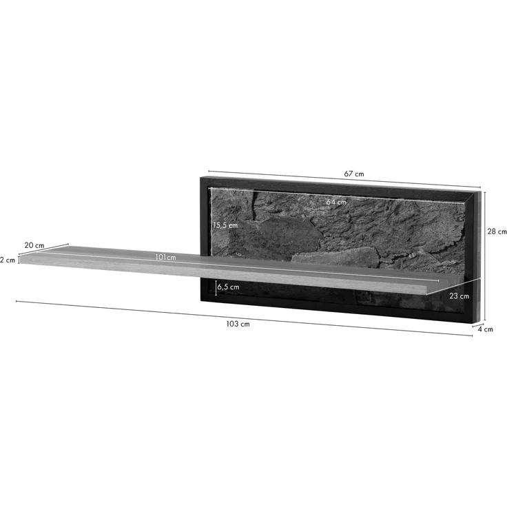 Wandregal Wildeiche 113x23x28 natur geölt LINDAU #05 – Bild 8