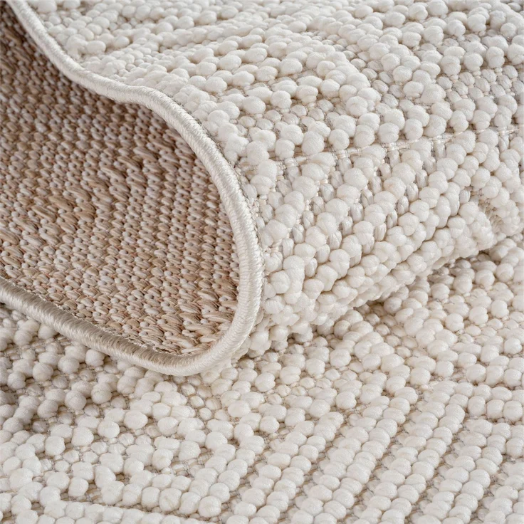 Kurzflor Teppich Helix 2202, Läufer - 60 x 110 cm - Creme – Bild 3