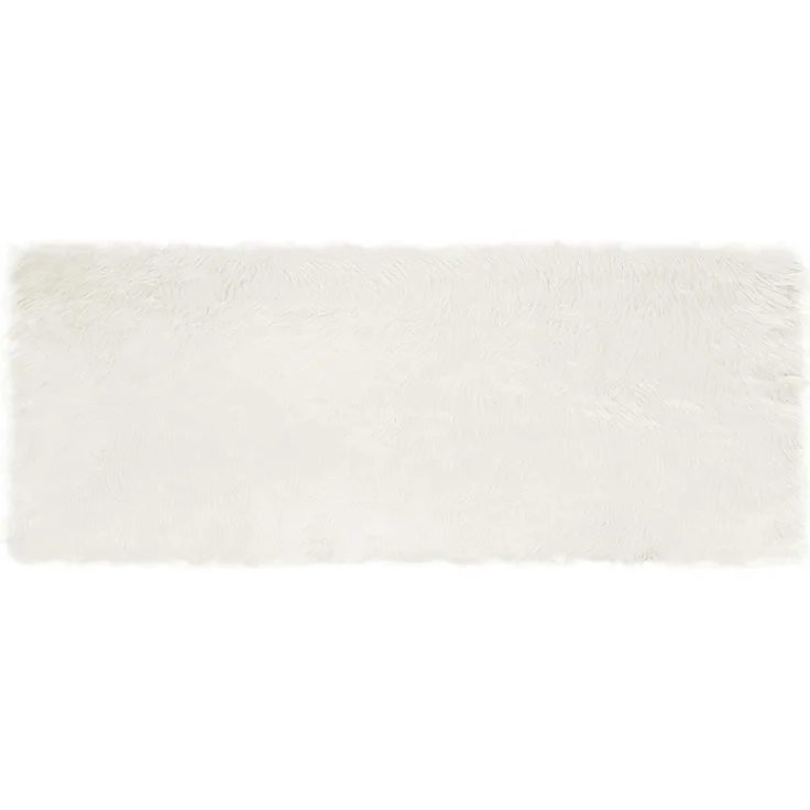 vidaXL Kunstschaffell Teppich Tafalla Weiß 80 x 200 cm Polyester 42021457 – Bild 1