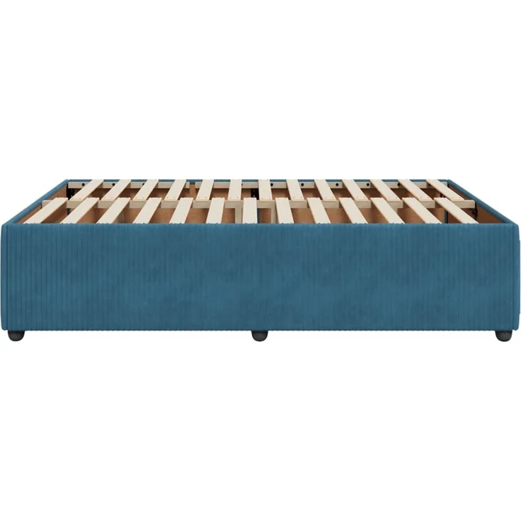 vidaXL Bettgestell Blau 140x200 cm Samt 3285016 – Bild 5