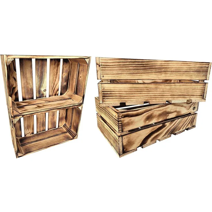 sunnypillow Holzkiste Holzkisten Obstkisten Apfelkisten in vielen Farben zur Auswahl, 4er Set 25 x 40 x 15 cm