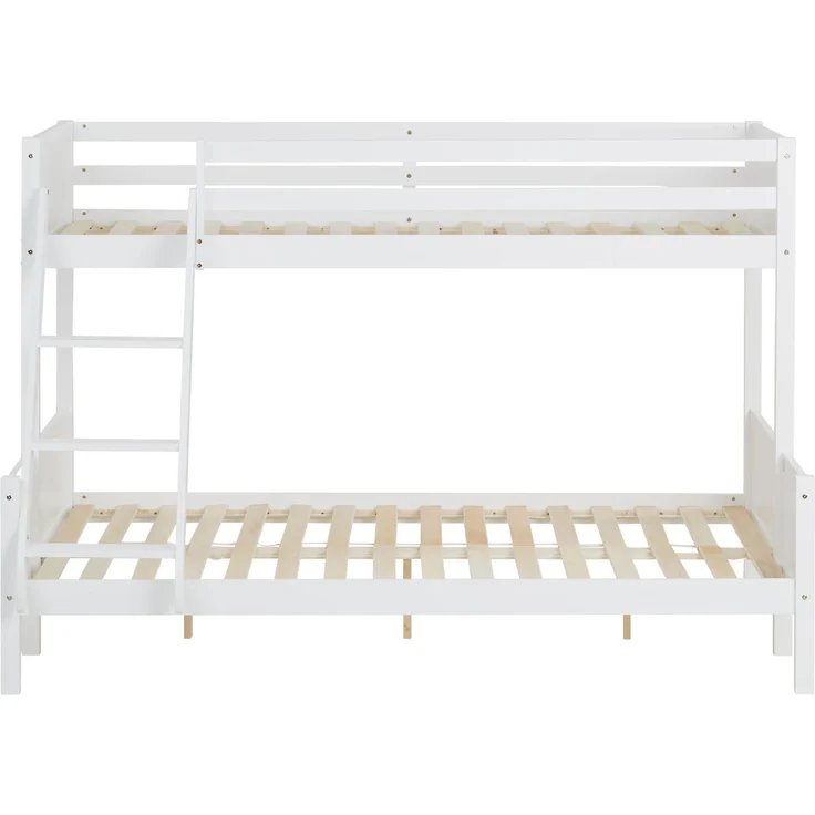 Kinderbett Etagenbett 90x200 und 140x200 Jugendbett Hochbett Weiß Holz inklusive Matratzen – Bild 6