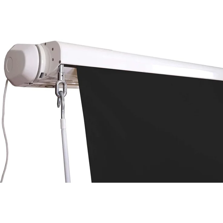 Elektrische Vollkassetten-Markise T124, 5x3m ausfahrbarer Volant ~ Polyester anthrazit – Bild 3
