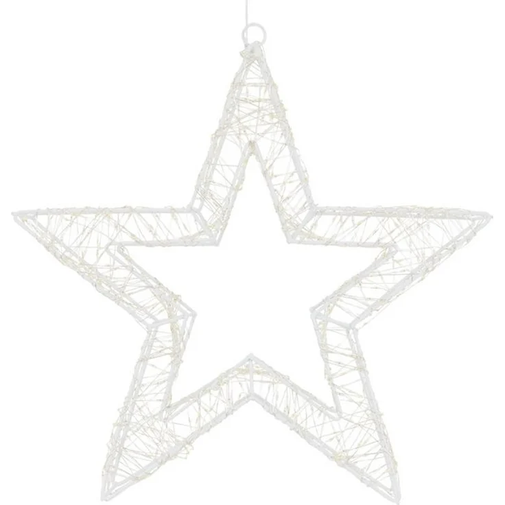 ECD Germany LED Stern Weihnachtsdeko Drahtstern Weihnachtsstern Dekostern für Weihnachten, Aufhängen Leuchtstern 960 LEDs inkl. Timer für Innen & Außen Warmweiß – Bild 2