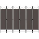 vidaXL 6-tlg. Raumteiler Anthrazit 240 x 180 cm 320713