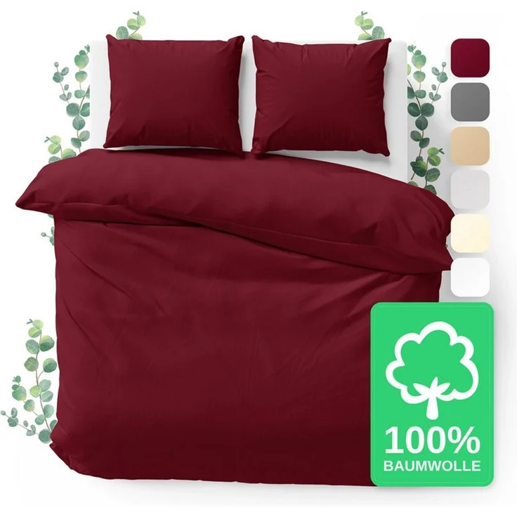 Jacobson Bettwäsche Set - 100% Baumwolle, Perkal, 3 teilig, Erhältlich in den Größen 135x200, 155x220, 200x200, 200x220, 240x220 – Bild 1