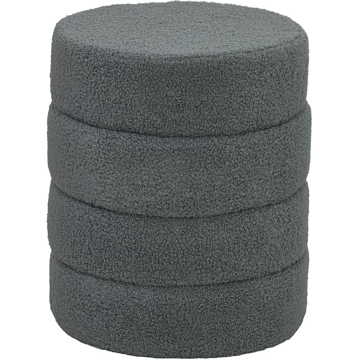 HOMCOM Fußhocker Sitzhocker mit Sitzkissen (Runder Polsterhocker, 1 St, Fußstütze), Leichtes Design, keine Montage erforderlich