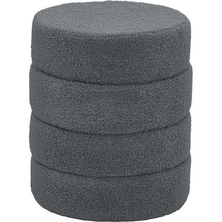 HOMCOM Fußhocker Sitzhocker mit Sitzkissen (Runder Polsterhocker, 1 St, Fußstütze), Leichtes Design, keine Montage erforderlich – Bild 1