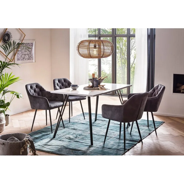 HELA Essgruppe Jenn, (5-tlg), Tisch Hochglanz, 4 Stühle BESTSELLER, Esszimmer Gruppe