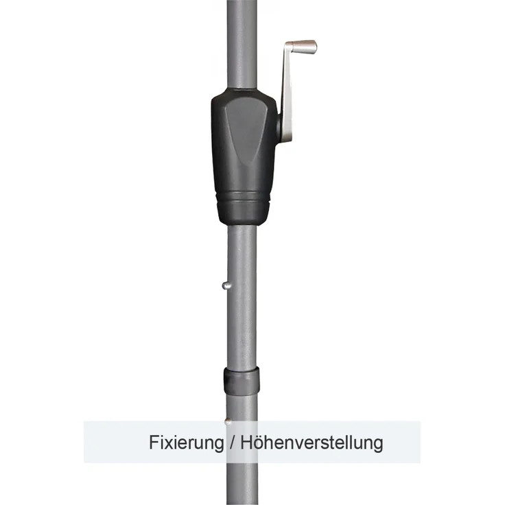 Derby by Doppler Sonnenschirm / Kurbelschirm "Basic Lift neo 210 x 140", greige, 210 x 140 cm – Bild 3