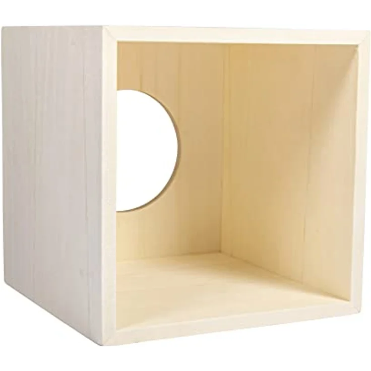 Holz Kosmetiktücher Box FSC 100%, 14x14x14cm, natur – Bild 2