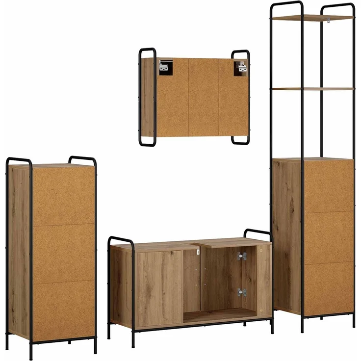 vidaXL Badezimmerschrank-Set 4 stk. Artisan-Eiche 40 x 36 x 200,5 cm 3444674 – Bild 8