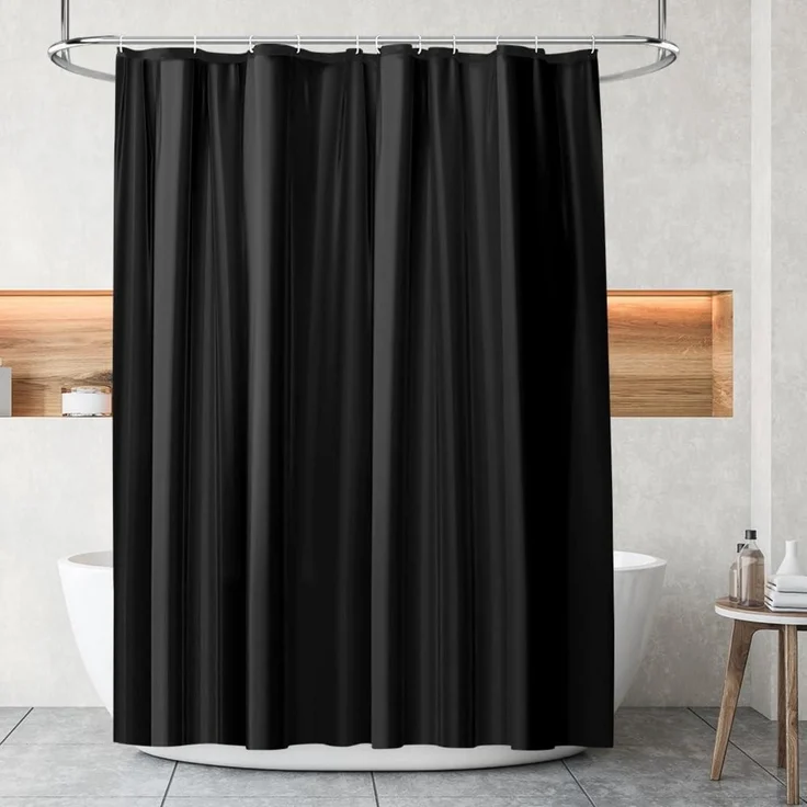 Duschvorhang Anti-schimmel Wasserdicht Schnelltrocknend PEVA 180x180 cm Schwarz – Bild 1