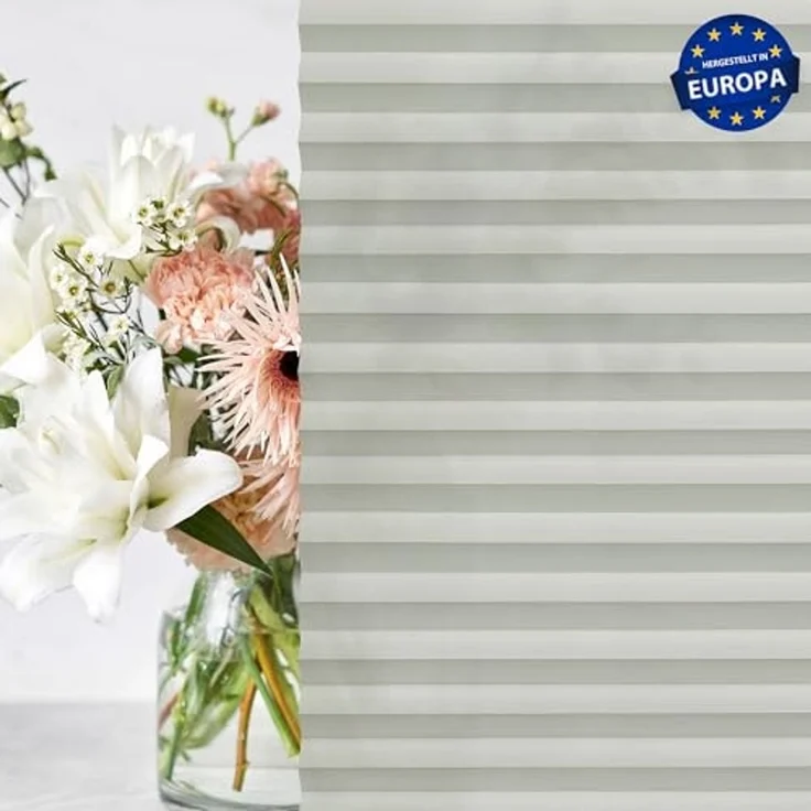 jalousiescout Plissee Pure Plissee Premium, 35 x 110 cm, grau, halbtransparent, ohne Bohren, verspannt, Klemmfix, Polyester-Stoff, blickdicht und lichtdurchlässig – Bild 4