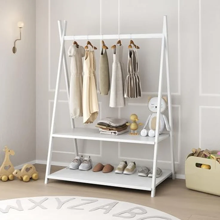IDIMEX Kinderkleiderschrank DANILO Kindergarderobe freistehend Ablage Tipidesign – Bild 3