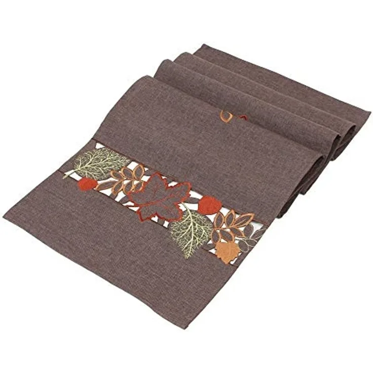 Tischläufer Herbstlaub braun Tischdecke Tischtuch Tischband Esstisch Tisch Deko