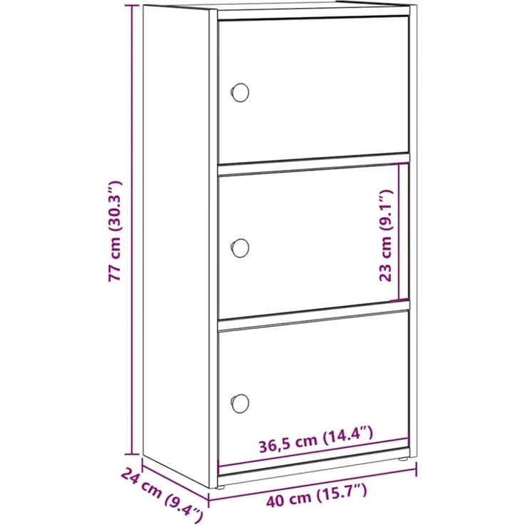 vidaXL Bücherregal Braun Eichen-Optik 40x24x77 cm Holzwerkstoff 860370 – Bild 6