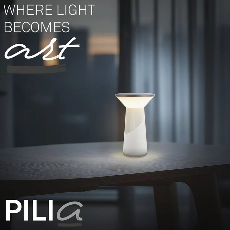 BRILONER - Pilia LED Tischlampe kabellos IP44 mit Touch, dimmbar, warmweißes Licht, Tischlampe Akku, Nachttischlampe, Leselampe, LED Lampe, German Design Award Winner 2026, 15x24 cm, Grau-Anthrazit – Bild 2