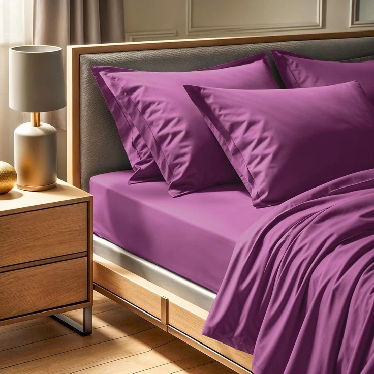 L'essentiel Maison 'Tonne Viole - 40' Ranforce King Spannbettlaken (FR) (IT) (ES) (DE), Lila, 200+30 x 160 cm – Bild 2