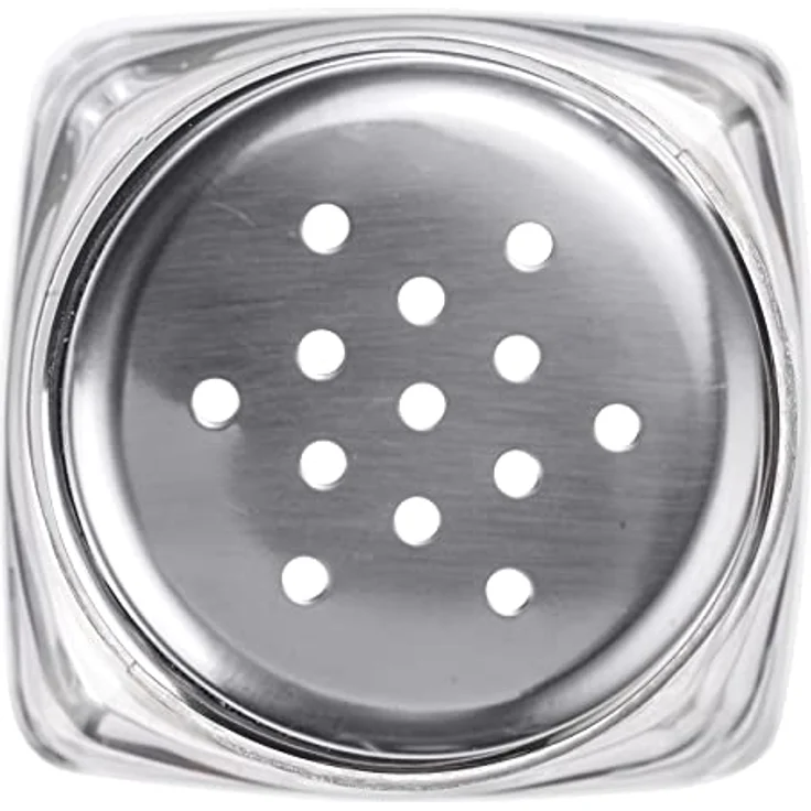 Westmark Universalstreuer, 2tlg, Universelle Lochung im Deckel, Fassungsvermögen: je 75 ml, Rostfreier Edelstahl/Glas, Porto, Transparent/Silber, 63172270 – Bild 5