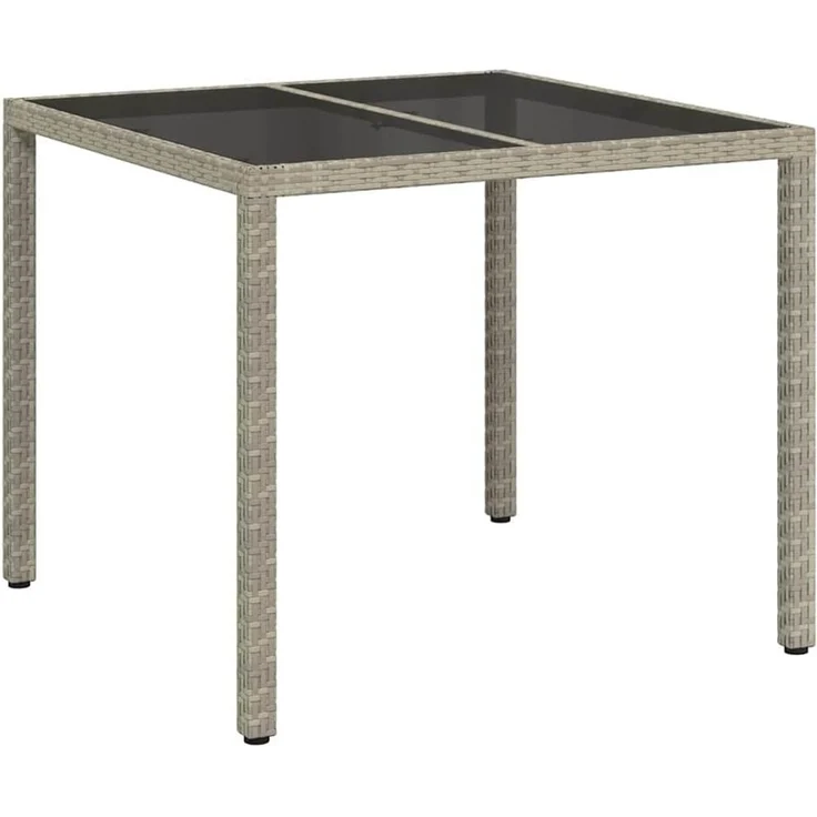 vidaXL Gartentisch Grau 90 x 90 x 75 cm Poly-Rattan 362534 – Bild 1