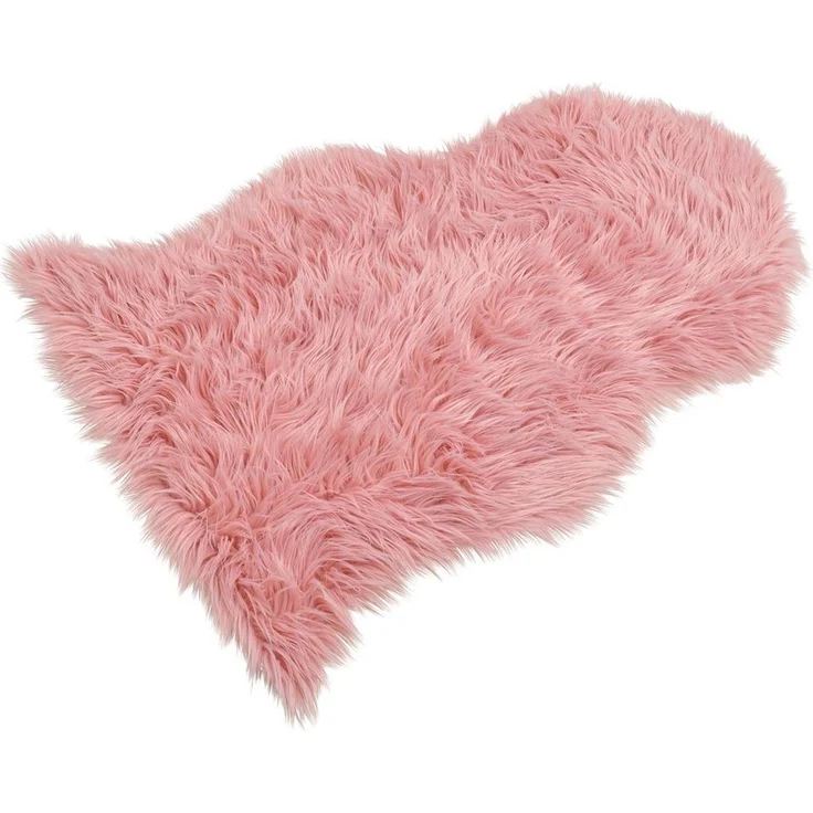 matches21 HOME & HOBBY Fellteppich Großes langflor Deko-Fell als Fell-Imitat in 90 x 60 cm rosa pink, fellförmig, Höhe: 20 mm, Flauschiges Kunstfell als Fell-Teppich Stuhl-Überwurf Sitzauflage – Bild 2
