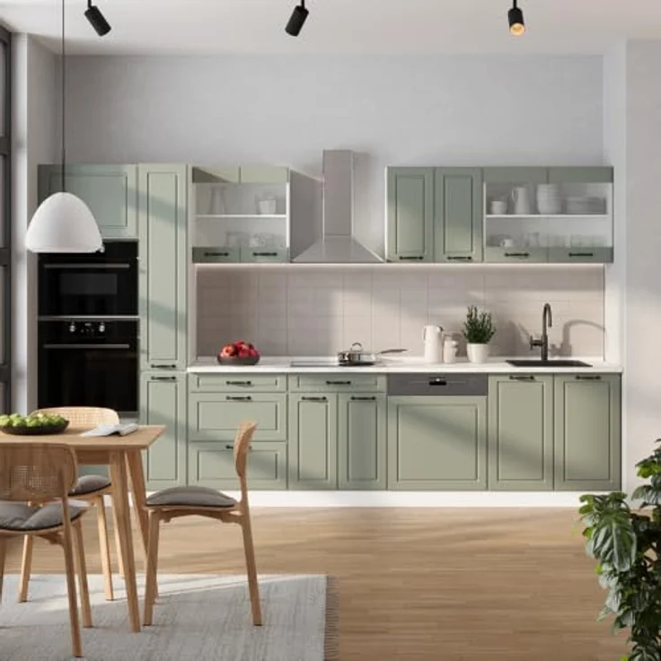 Vicco Küchenunterschrank "R-Line", Mint Landhaus/Weiß 50 cm | MDF-Front · Ohne Arbeitsplatte · Höhenverst. Füße · 1 Einlegeboden · ✓ Frei kombinierbar – Bild 2