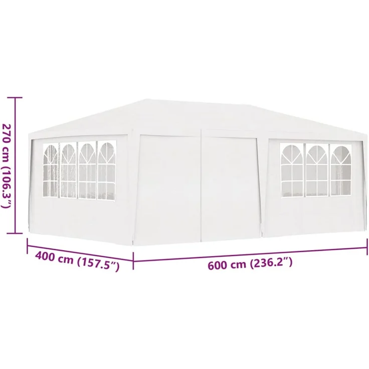 vidaXL Profi-Partyzelt mit Seitenwänden 4×6 m Weiß 90 g/m² 48527 – Bild 10