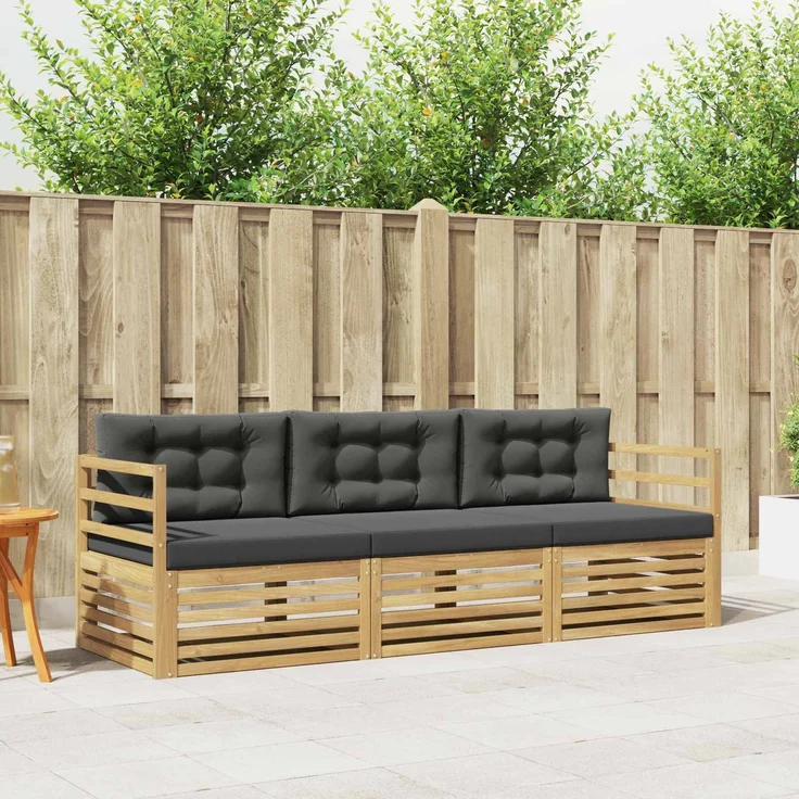 vidaXL Outdoor-Sofagarnitur 3 stk. 3-Sitzer Weiß und Anthrazit 3389947 – Bild 1