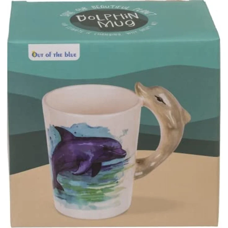 Tasse ca. 300 ml im 3D Design Meereswelt mit verschiedenen Motiven Kaffeetasse Delfin – Bild 2