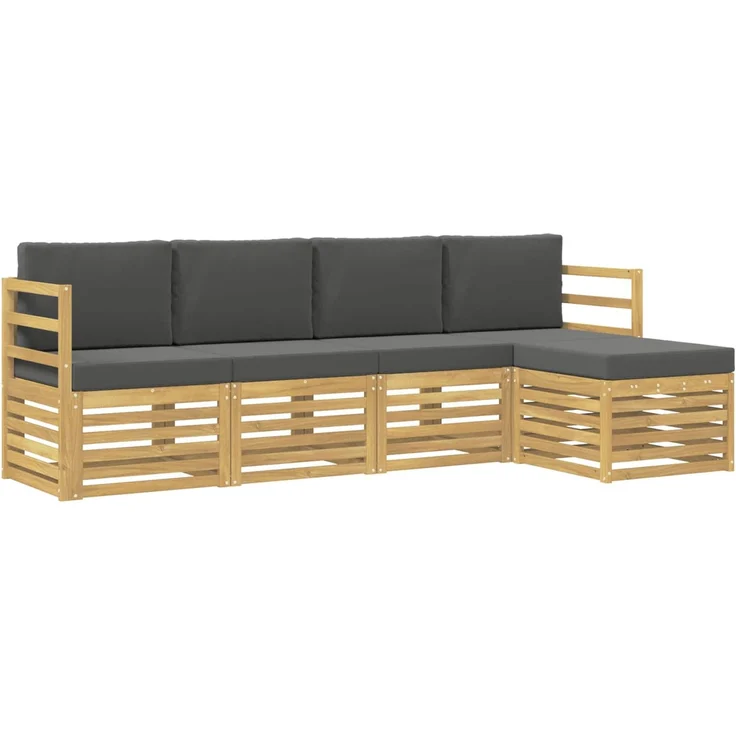 vidaXL Outdoor-Sofagarnitur 5 stk. 5-Sitzer Weiß und Anthrazit 3391657 – Bild 2