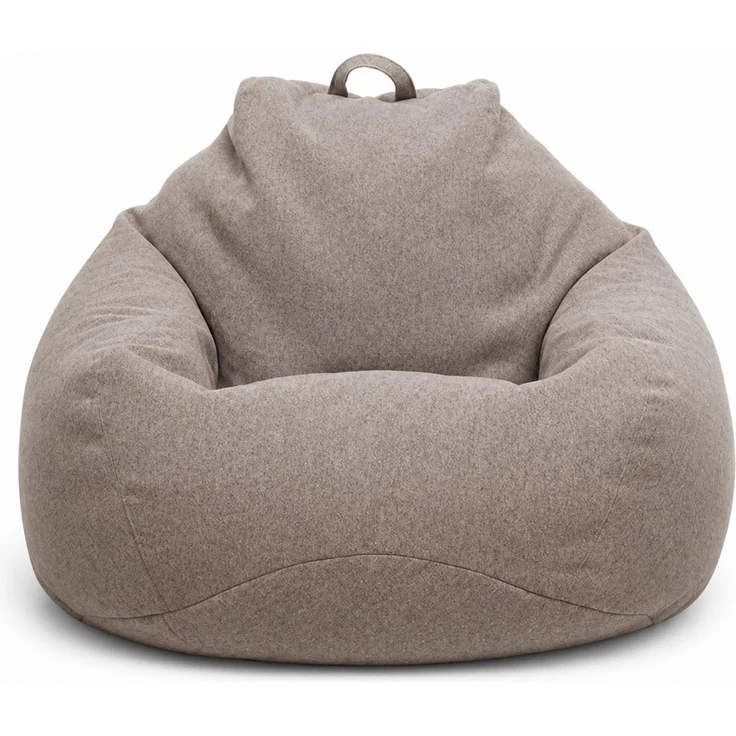 Sitzsack-Hülle ohne Füllmaterial, Beige, 90 x 110 cm, Stoffbezug für Innen- und Außenbereich – Bild 1