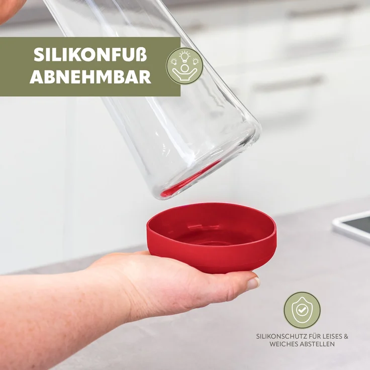 bremermann Karaffe CAROLA mit Silikonfuß - zerlegbarer Deckel - 1 Liter – Bild 5