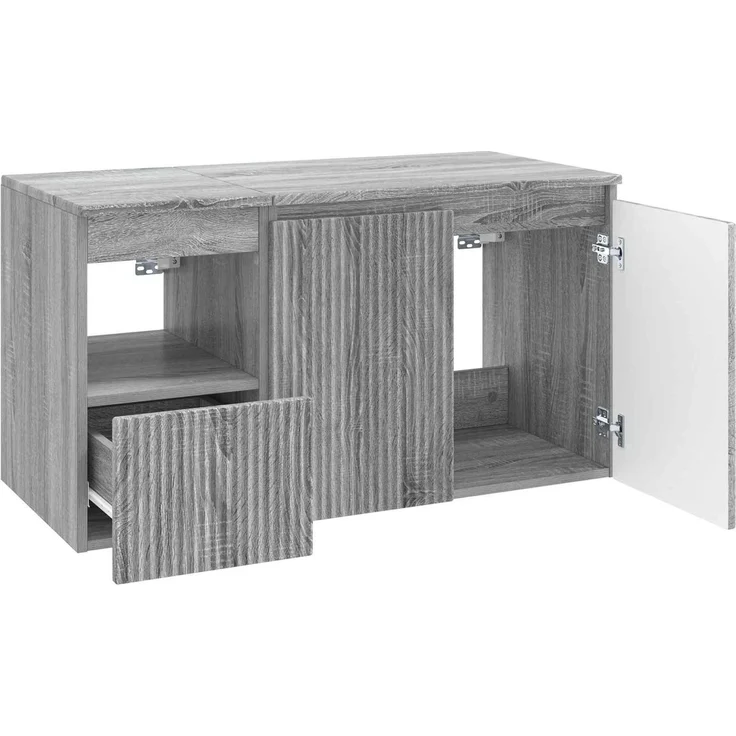 vidaXL Badezimmerschrank-Set 2 stk. Grau Sonoma 92,5 x 44,5 x 50 cm 3404120 – Bild 4