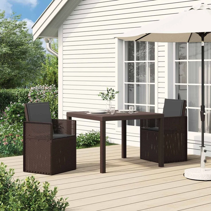 vidaXL Garten Esszimmerstühle 2 pcs Braun und Anthrazit PP 899994 – Bild 1