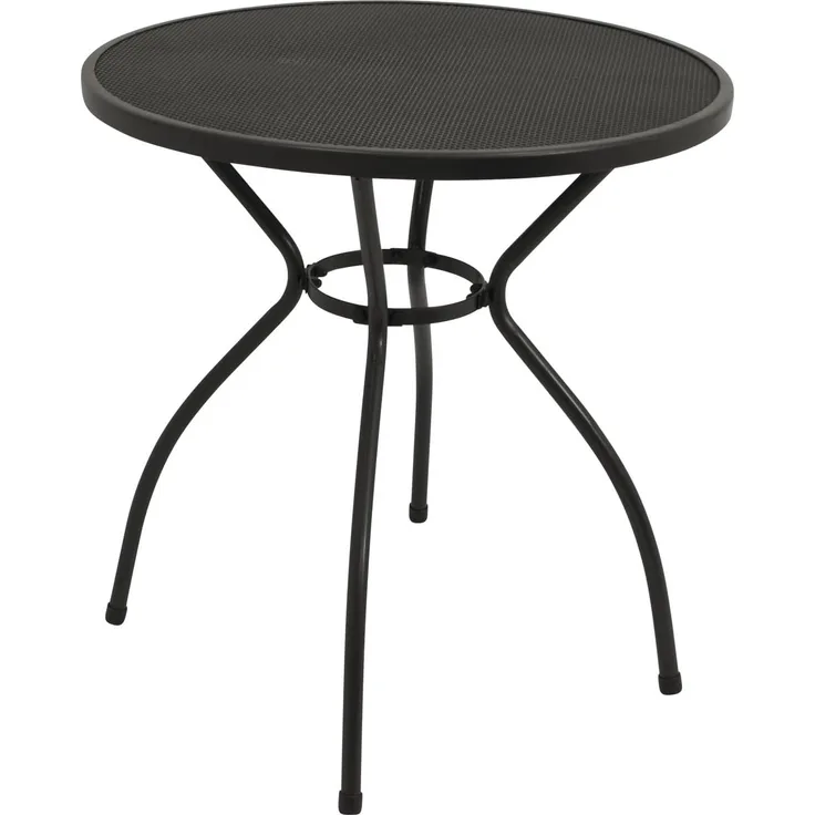 DEGAMO Gartentisch CLASSIC, 70cm rund, Stahl + Streckmetall anthrazit