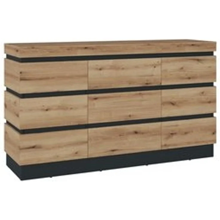 Sideboard >CORTE< in Coast Evoke Eiche Dekor/Kosmos Grau - 160,8x92,5x45cm (BxHxT) – Bild 5