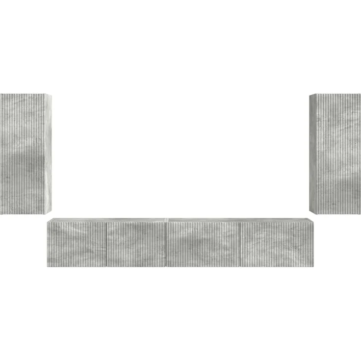 vidaXL TV-Schrankset 4 pcs Beton Grau Holzwerkstoff 3409162 – Bild 8