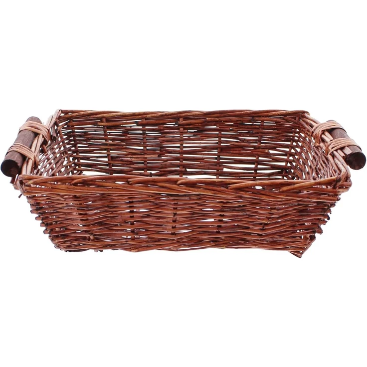 Schale mit Holzgriffen Deko Aufbewahrung Obstschale Tisch Korb 40cm – Bild 3