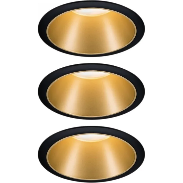 Paulmann No. 93404 Einbauleuchten Set LED Cole 3x6,5W Gold Schwarz 3-Step dimmbar 2700K