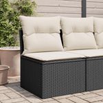 vidaXL Gartensessel ohne Armlehnen mit Kissen Schwarz Poly Rattan 366011