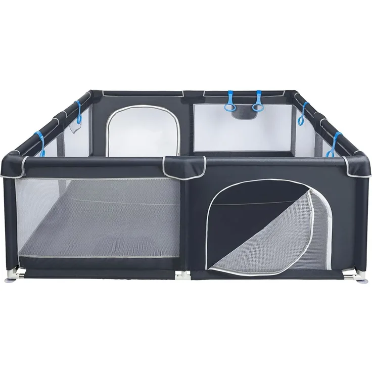 ONVAYA® Laufgitter | Laufstall für Babys | 160x160 cm | Schutzgitter für Kinder | Rechteckiges Krabbelgitter | Absperrgitter | Babyzaun in Grau | sicher & schadstofffrei