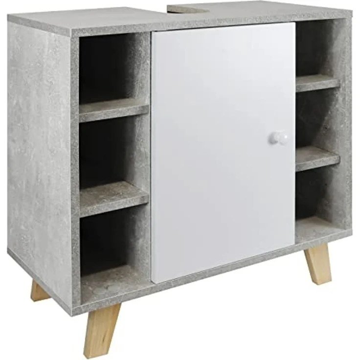 Stabilo Sanitär Waschbeckenunterschrank Waschbeckenunterschrank "Martha" marmor optikSeitenfächern 60x30x60cm mit Seitenfächern – Bild 1