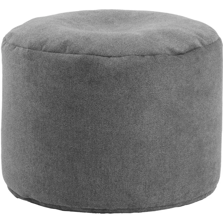 mokebo Pouf Der Ruhepouf (aus Webstoff), Sitzhocker XL, Bodenkissen, Fußhocker & Sitzkissen in Grau schwarz