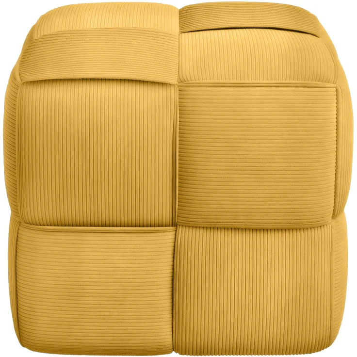 CLP Sitzhocker Forinta, hochwertiger Cordstoff, moderner Stil, bequem und elegant,Farbe:gelb – Bild 4
