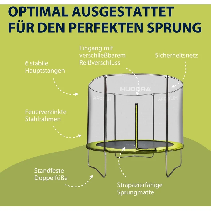 HUDORA 'Fabulous' Trampolin 300 mit Sicherheitsnetz, Ø 300 cm – Bild 13