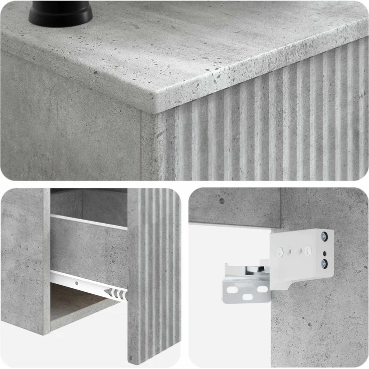 vidaXL Badezimmerschrank-Set 3 stk. Betongrau 136 x 35 x 80 cm 3405610 – Bild 9