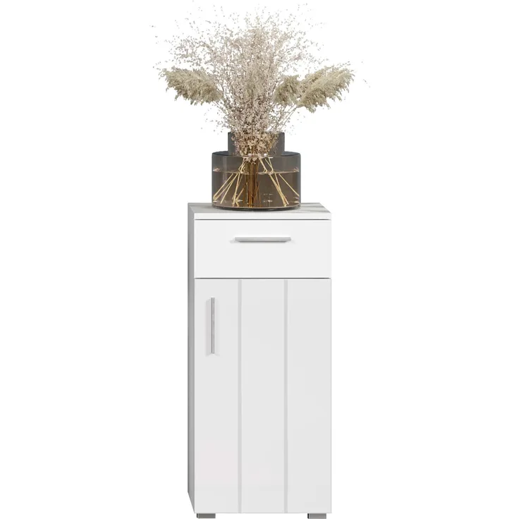 trendteam Kommode Badschrank Badezimmerschrank Badmöbel Weiß 37x83 cm
