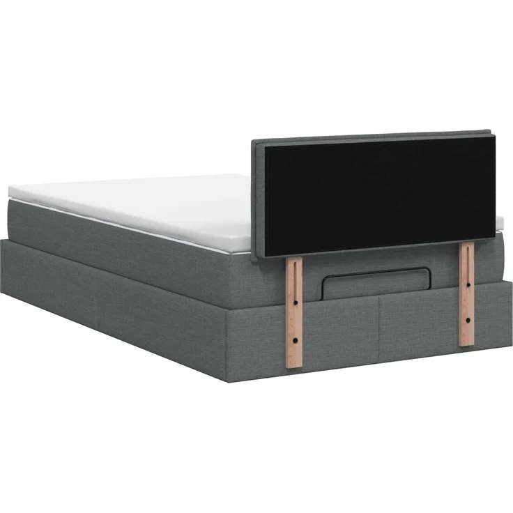 vidaXL Ottoman Bett mit Matratze Dunkelgrau 120 x 200 cm Stoff 3456234 – Bild 9